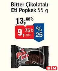 ETİ POPKEK BİTTER ÇİKOLATALI KEK 55 G fiyat ve kampanya bilgisi